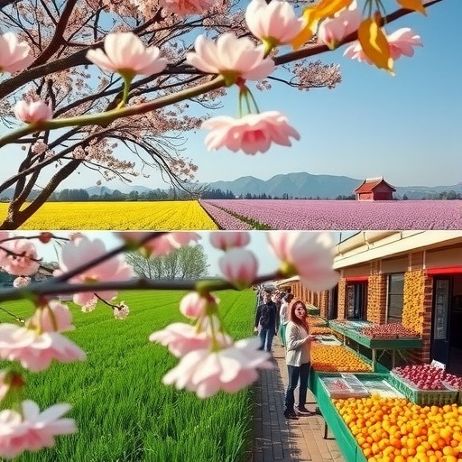 春日花卉盛景引游客 花海绽放促农旅融合(图1)